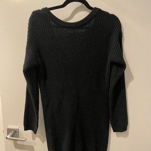 Black lulus sweater dress sexy low v back